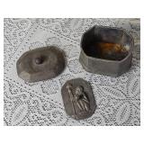 Antique Lead Monkey Press Tea Caddy