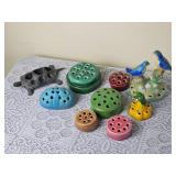 Vintage Flower Frog Group Van Griggle Pottery