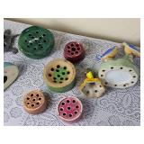 Vintage Flower Frog Group Van Griggle Pottery