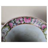 Vintage Chinese Rose Medalion Vase with Gold Handles