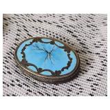 Silver & Turquoise Lipstick & Cosmetic Case