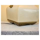 Rattan Inspired Ceramic Table Lamp