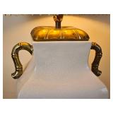 Rattan Inspired Ceramic Table Lamp