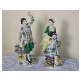 Antique Sitzendorf Porcelain Romantic Louis XV Figures