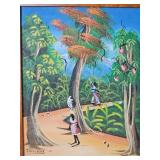 Stylized Tropical Haitian Lifestyle Paintings
