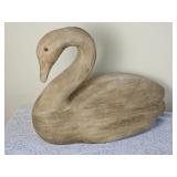 Fabulous Carved Heavy Wooden Goose