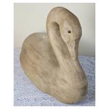 Fabulous Carved Heavy Wooden Goose