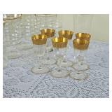 Married Collection of 24k Gold Brimmed Barware & Stemmed Glasses