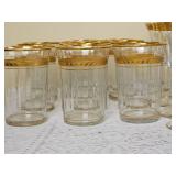 Married Collection of 24k Gold Brimmed Barware & Stemmed Glasses