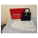 Salvatore Ferragamo Black Handbag Purse AQ214178