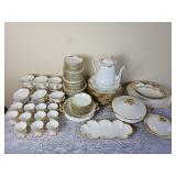 Elegant Haviland France Gold Brimmed China Service