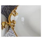 William Guerin & Co French Limoge China Service with Gold Brimmed Design