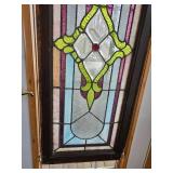 Antique Leaded Stain Glass Window Panel