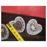 Pair Waterford Crystal Lidded Heart Dishes