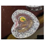Pair Waterford Crystal Lidded Heart Dishes
