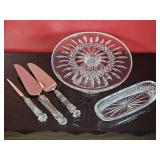 Waterford Crystal Lismore Cake Stand, Knife & Server