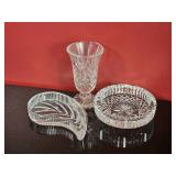 Waterford Crystal Marquis Footed Vase, Leaf Paisley, Ashtray