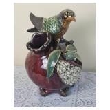 Vintage Chinese Shiwan Ware Shek Wan Art Ceramic Bird & Pomegranate