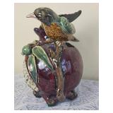 Vintage Chinese Shiwan Ware Shek Wan Art Ceramic Bird & Pomegranate