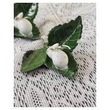 Herend Porcelain Rabbit on Leaf & Ring Holders