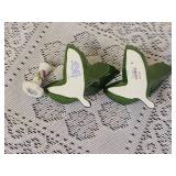 Herend Porcelain Rabbit on Leaf & Ring Holders