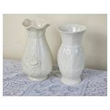 Irish Belleek Birds of Affection Vase & Floral Vase