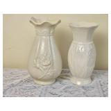 Irish Belleek Birds of Affection Vase & Floral Vase