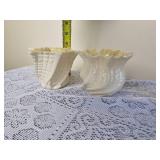 Irish Belleek Swirl Vase Bundle
