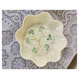 Irish Belleek Shamrock Easter Egg & Dish