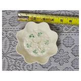Irish Belleek Shamrock Easter Egg & Dish