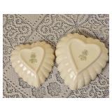 Irish Belleek Nesting Heart Dishes