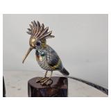Vintage Cloisonne Enamel Brass Bird Pairing