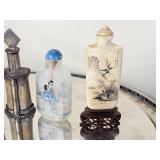 Chinese Snuff Bottles made of Bone, Silver, Horn & Glass