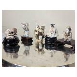 Fabulous Collection of Carved Netsuke Kimono Figures