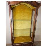 Louis XV Velvet Lined Glass Curio Cabinet