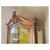 Louis XV Velvet Lined Glass Curio Cabinet