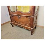 Louis XV Velvet Lined Glass Curio Cabinet