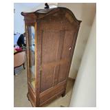 Louis XV Velvet Lined Glass Curio Cabinet