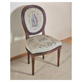 Vintage Needlepoint Louis XV Parlor Chair