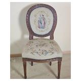 Vintage Needlepoint Louis XV Parlor Chair
