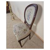 Vintage Needlepoint Louis XV Parlor Chair
