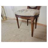 Vintage Needlepoint Louis XV Parlor Chair