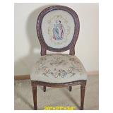 Vintage Needlepoint Louis XV Parlor Chair