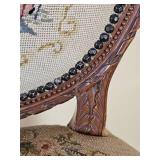 Vintage Needlepoint Louis XV Parlor Chair