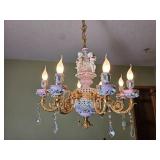 French Rococo Porcelain Cherub Chandelier