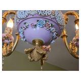 French Rococo Porcelain Cherub Chandelier