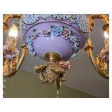 French Rococo Porcelain Cherub Chandelier