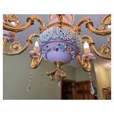 French Rococo Porcelain Cherub Chandelier