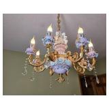 French Rococo Porcelain Cherub Chandelier