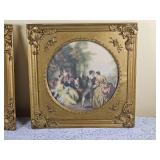 Pair of Rococo French Prints in Extravagant Gilt Frames